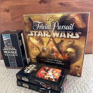 NWOT Star Wars Trivial Pursuit Collector’s Edition & VHS I, II and Boxed Trilogy